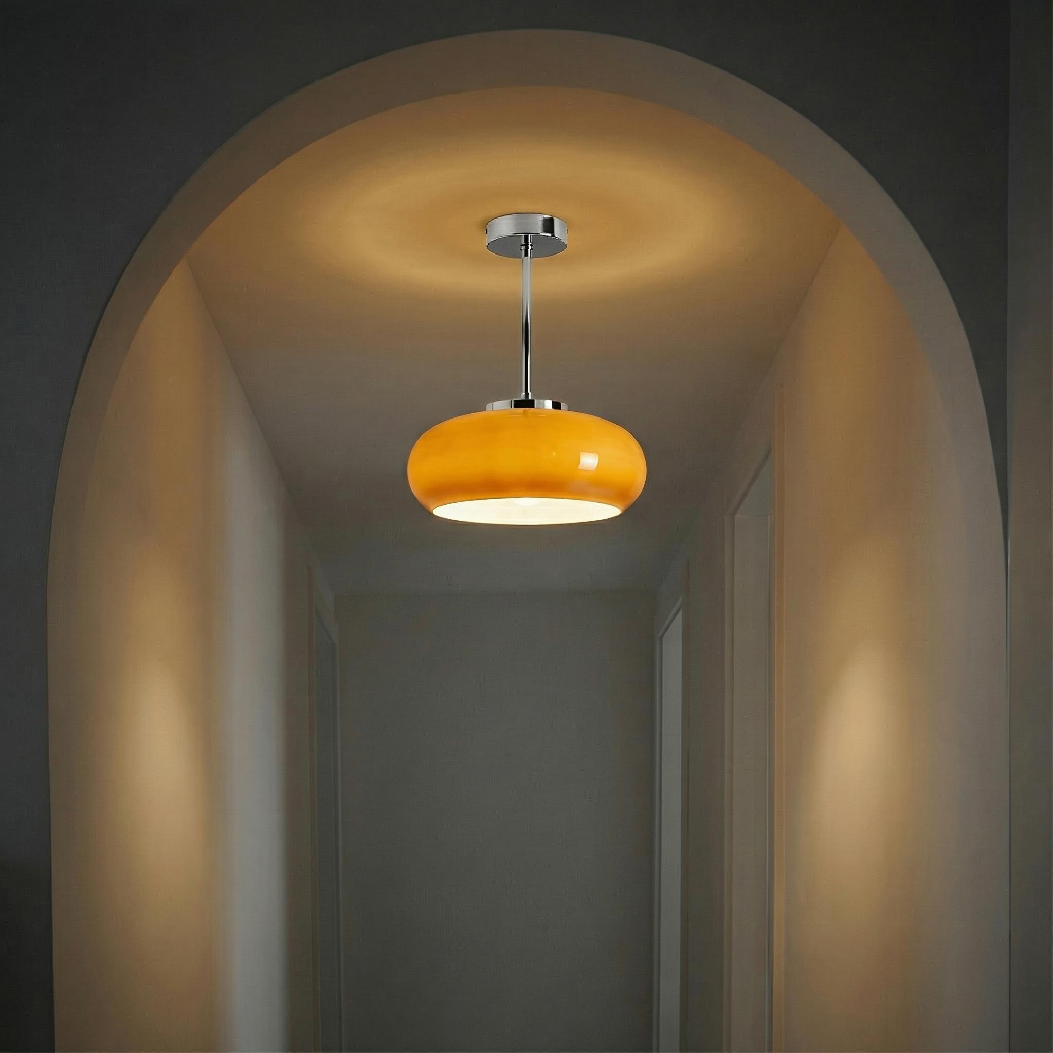 Vintage Glass Ceiling Pendant Light with E27 Socket Semi Flush Mount
