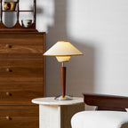 Retro Wood Table Lamp With Fabric Shade for Living Room — Harbor Light Co.