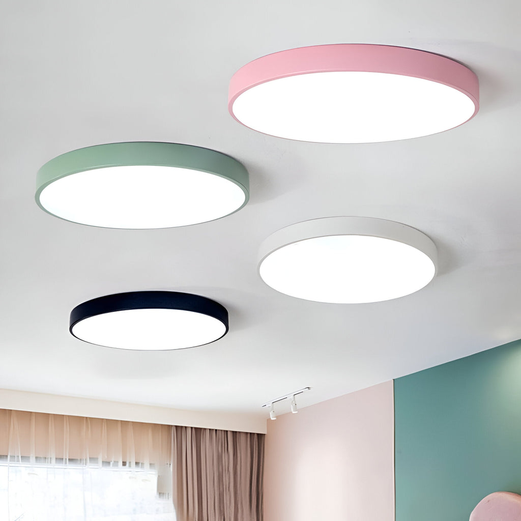 Modern Round Flush Mount Ceiling Light with Slim Frame
