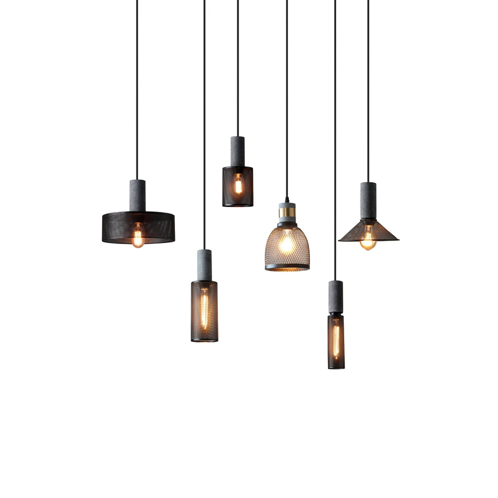 Industrial Wrought Iron Concrete Pendant Light With Warm LED Glow — Harbor Light Co.