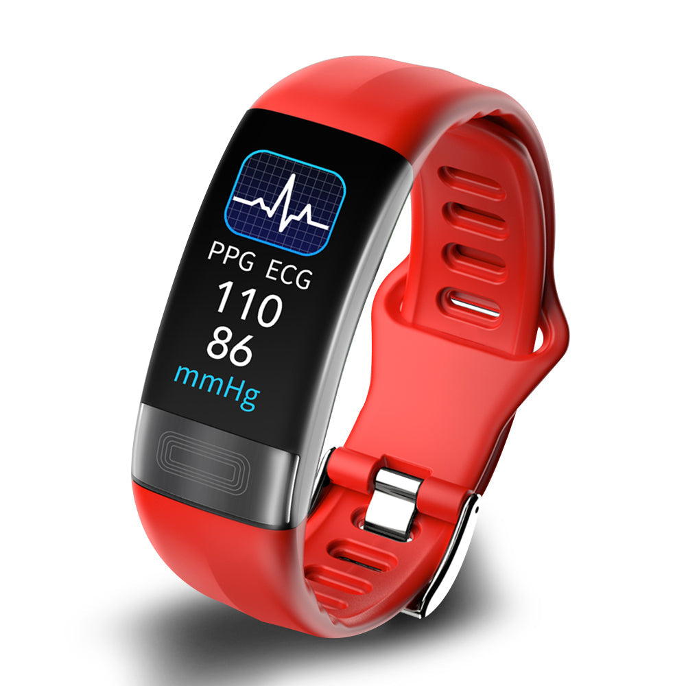 Smart Fitness Tracker Bracelet with Heart Rate Blood Pressure ECG and Blood Oxygen Monitoring Sleep Tracker Waterproof Silicone Band