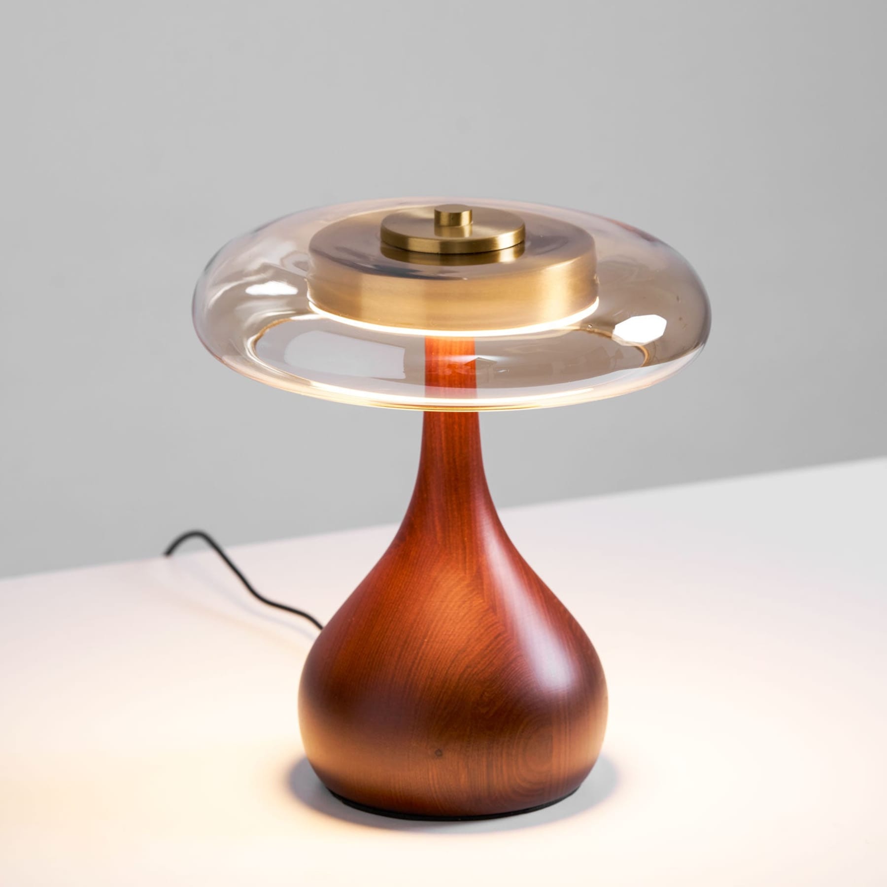 Modern Ash Wood and Brass Table Lamp for Living Room — Harbor Light Co.