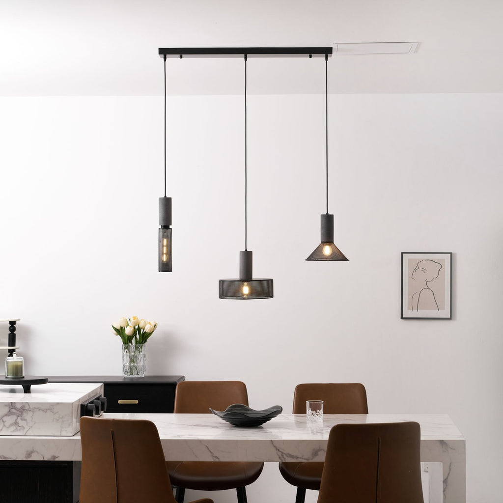 Industrial Wrought Iron Concrete Pendant Light With Warm LED Glow — Harbor Light Co.