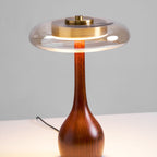 Modern Ash Wood and Brass Table Lamp for Living Room — Harbor Light Co.