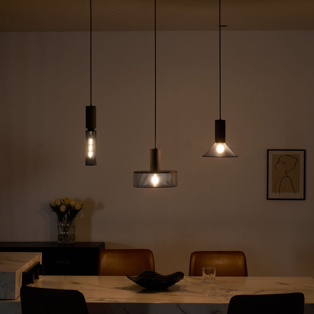 Industrial Wrought Iron Concrete Pendant Light With Warm LED Glow — Harbor Light Co.