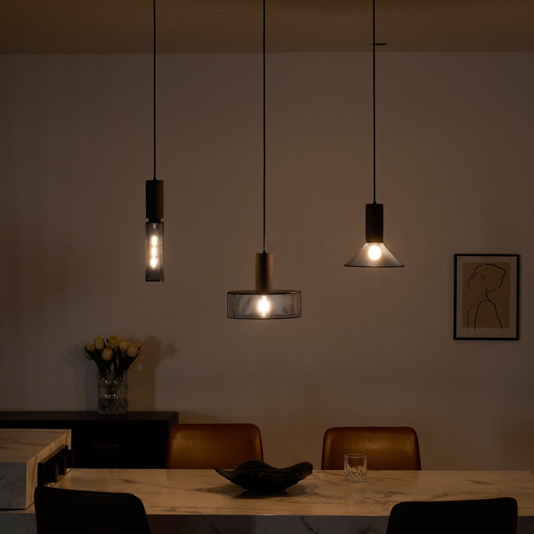 Industrial Wrought Iron Concrete Pendant Light With Warm LED Glow — Harbor Light Co.