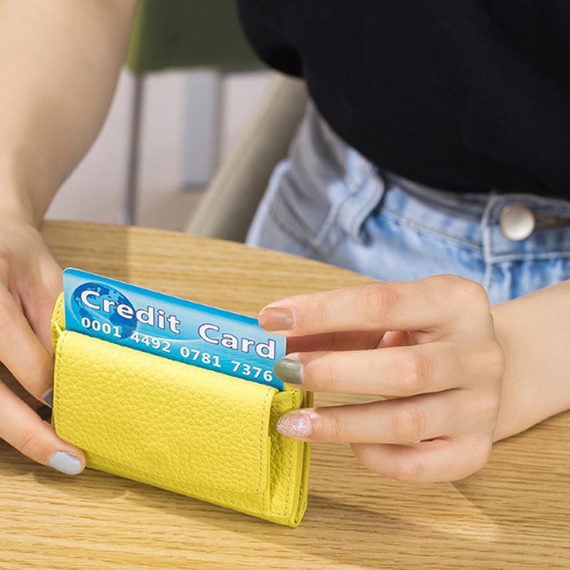 Small RFID Blocking Wallet for Women Soft PU Leather Trifold Mini Wallet with Coin Pocket Card Holder and Snap Closure