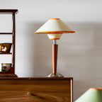 Retro Wood Table Lamp With Fabric Shade for Living Room — Harbor Light Co.
