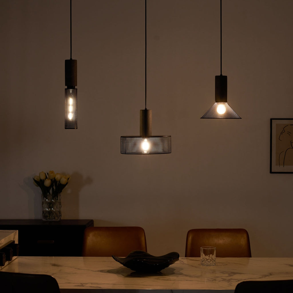 Industrial Wrought Iron Concrete Pendant Light With Warm LED Glow — Harbor Light Co.