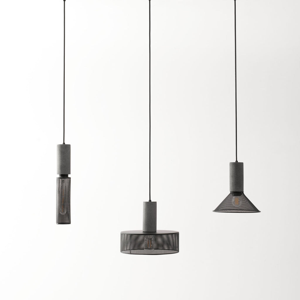 Industrial Wrought Iron Concrete Pendant Light With Warm LED Glow — Harbor Light Co.