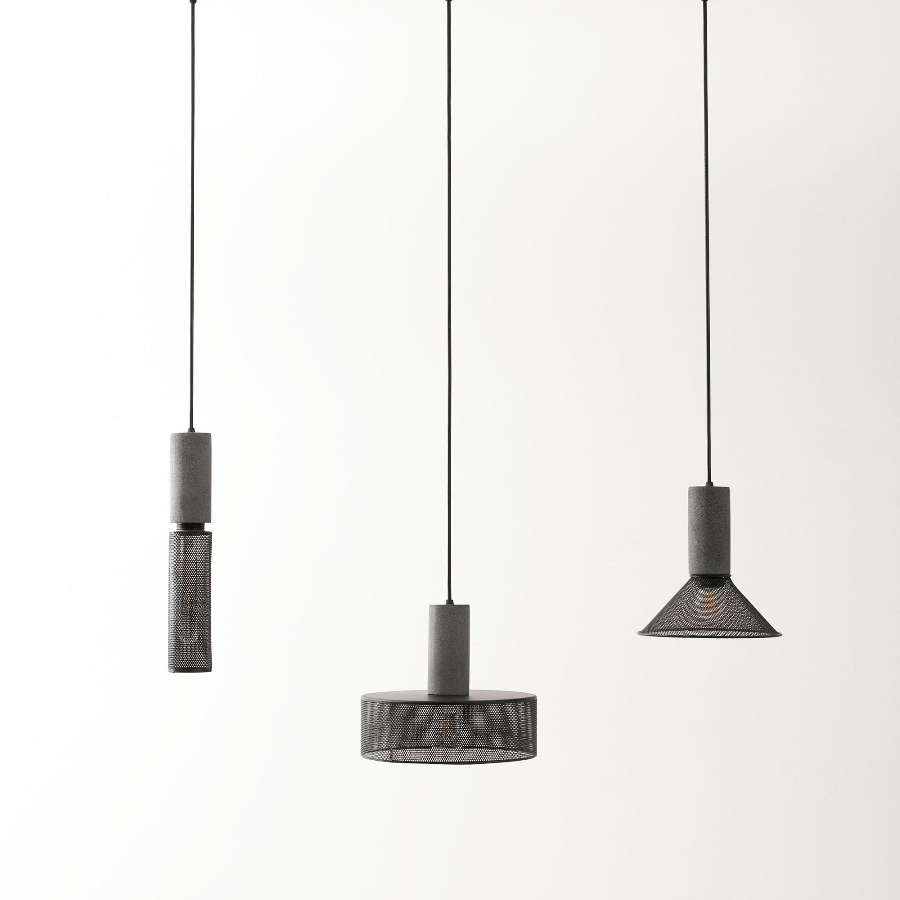 Industrial Wrought Iron Concrete Pendant Light With Warm LED Glow — Harbor Light Co.