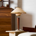 Retro Wood Table Lamp With Fabric Shade for Living Room — Harbor Light Co.