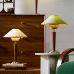 Retro Wood Table Lamp With Fabric Shade for Living Room — Harbor Light Co.