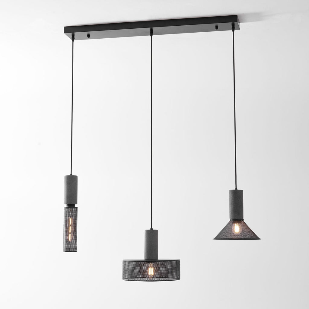 Industrial Wrought Iron Concrete Pendant Light With Warm LED Glow — Harbor Light Co.