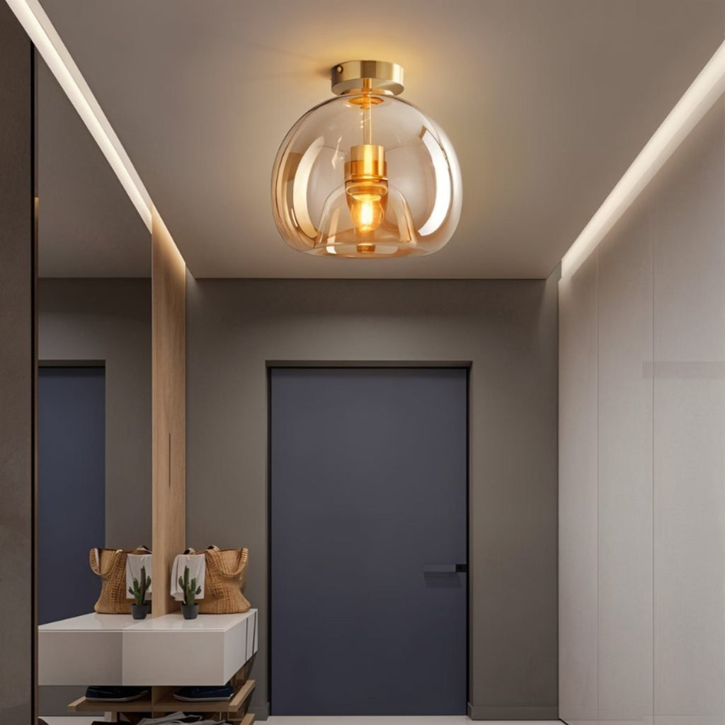 Modern Glass Semi-Flush Mount Ceiling Light for Living Room — Harbor Light Co.