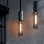 Industrial Wrought Iron Concrete Pendant Light With Warm LED Glow — Harbor Light Co.
