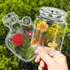 Transparent DIY Bookmark Sticker Set for Pressed Flowers and Notes