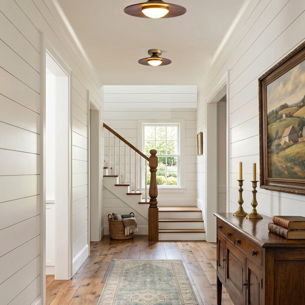 Modern Wood Semi-Flush Mount Ceiling Light for Living Room — Harbor Light Co.