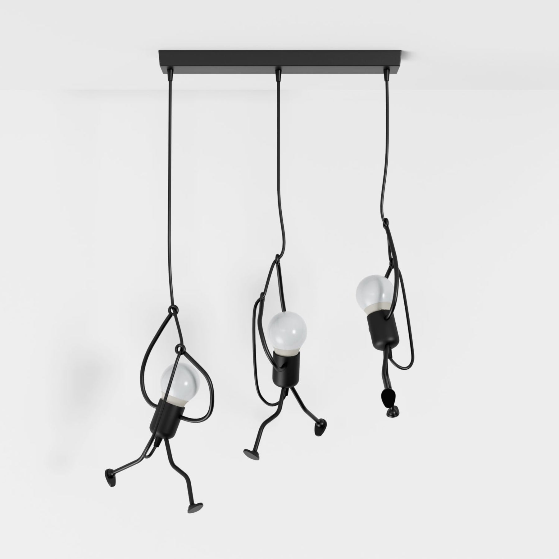 Modern Wrought Iron Pendant Light With Warm LED Glow in C: L50" (L20 cm) — Harbor Light Co.