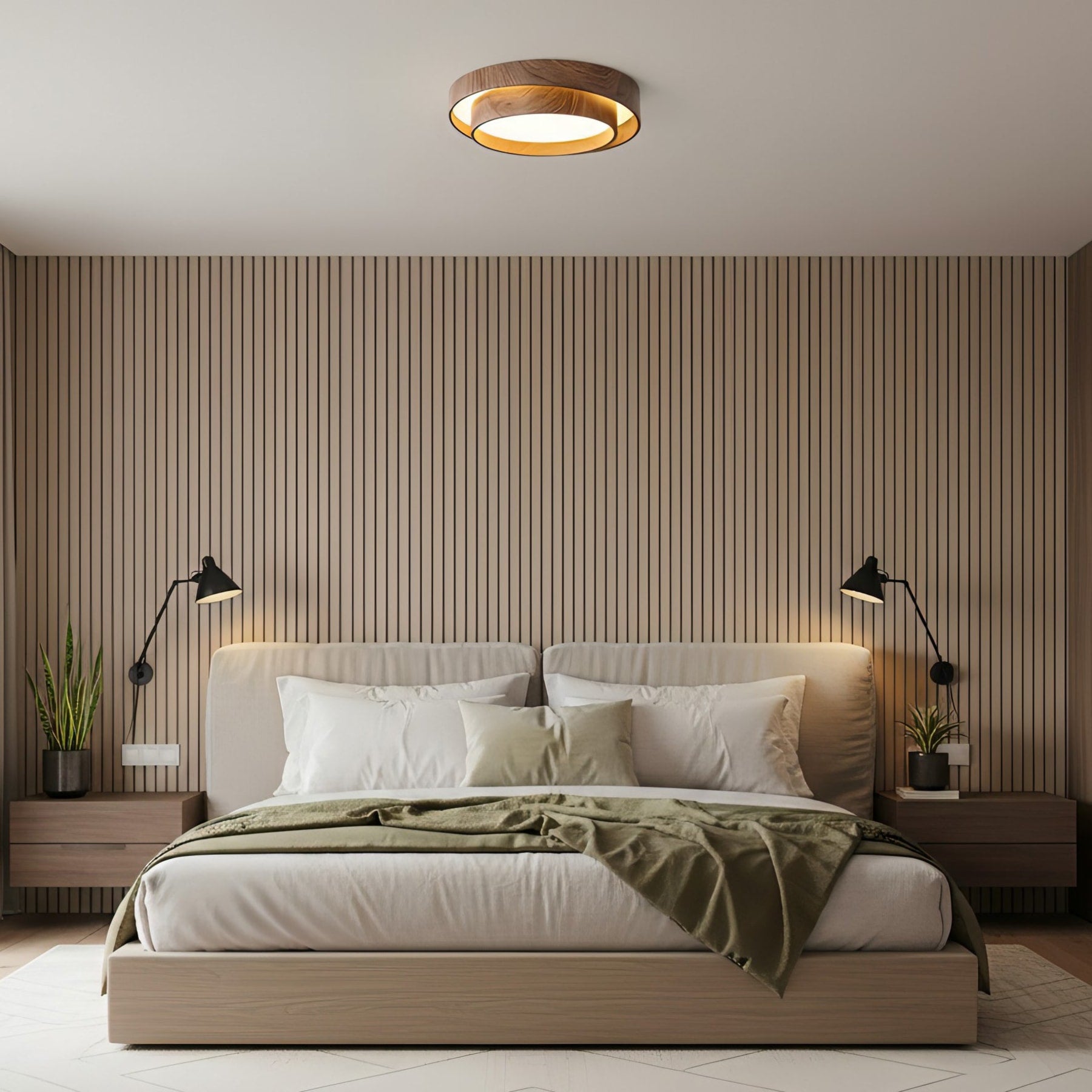 Modern Wood Flush Mount Ceiling Light for Living Room and Bedroom — Harbor Light Co.