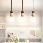 Modern Travertine and Wood Pendant Light for Dining Room — Harbor Light Co.