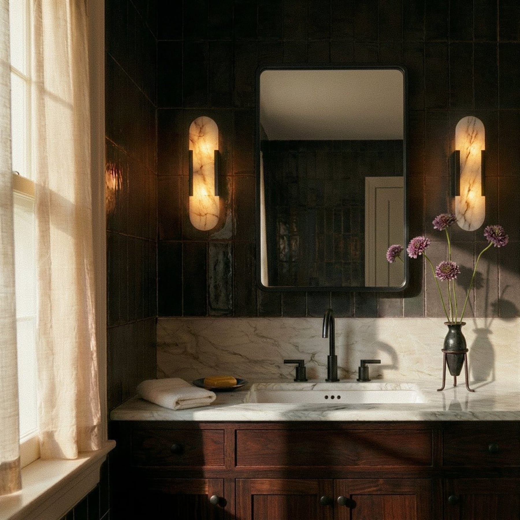 Modern Brass Wall Light With Warm LED Glow — Harbor Light Co.
