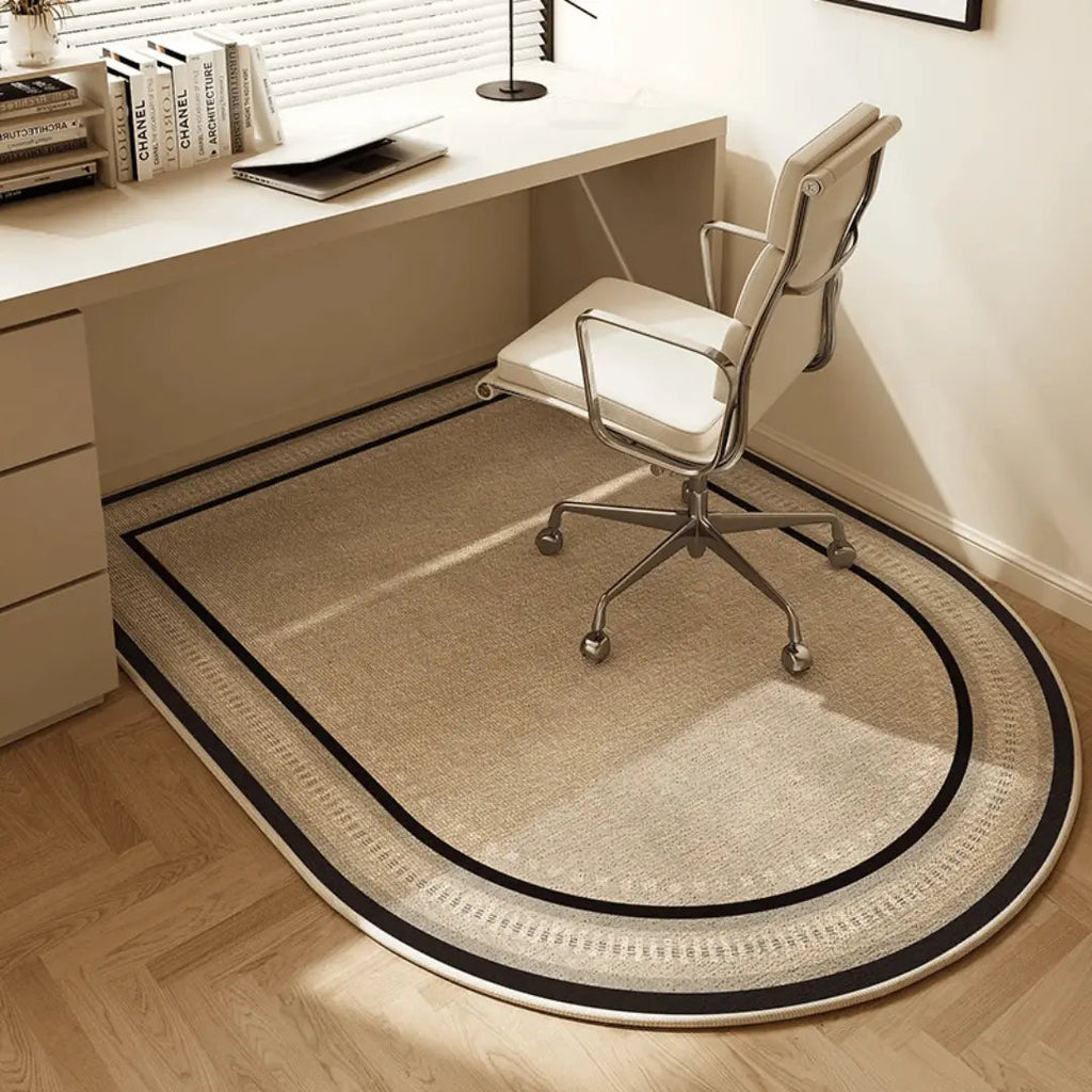 Office Chair Mat for Hardwood Floors Non-Slip Semi Round Desk Chair Rug Polyester Floor Protector for Home Office and Gaming
