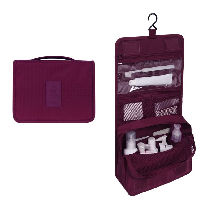 Hanging Travel Toiletry Bag Waterproof Cosmetic Organizer with Hook and Multiple Compartments for Women
