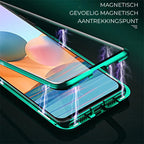 Magnetic Double-Sided Tempered Glass Phone Case for Samsung Galaxy Metal Frame Full Body Protection Self-Locking Buckle