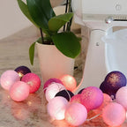 Cotton Ball String Lights LED Garland Fairy Lights USB or Battery Powered for Bedroom Nursery and Party Decor