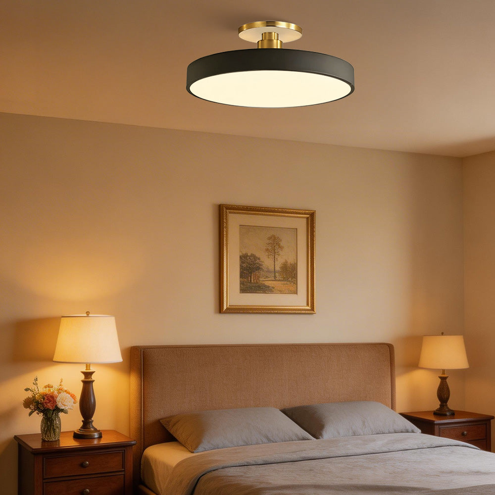 Modern Circular Semi Flush Mount LED Ceiling Light
