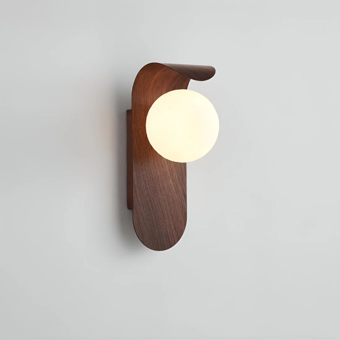 Scandinavian Wood Globe Wall Sconce