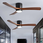 Modern Wooden Ceiling Fan with Remote Control and LED Light