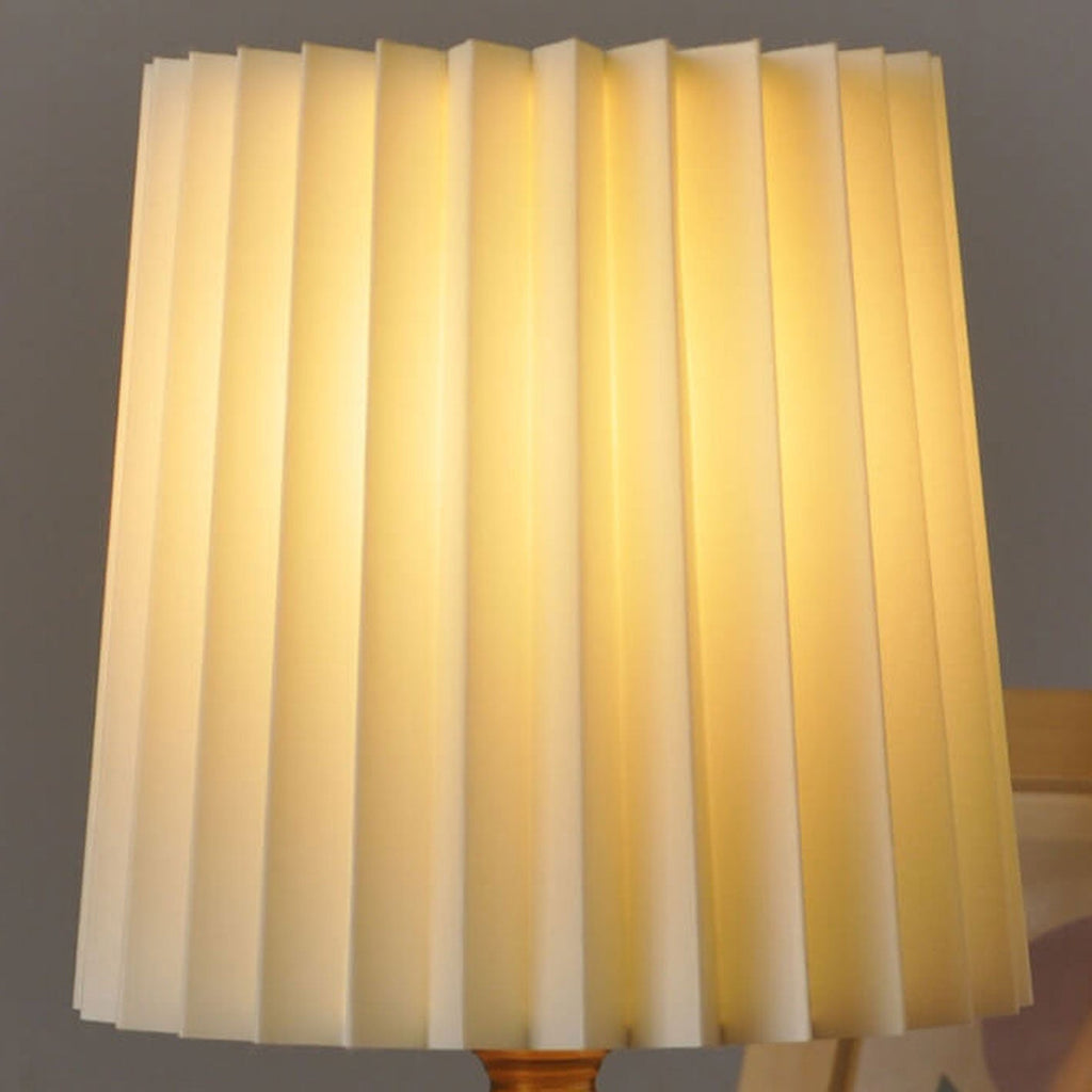 Retro Wood Table Lamp With Fabric Shade for Living Room — Harbor Light Co.