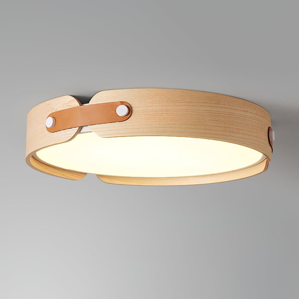 Scandinavian Wood Flush Mount Ceiling Light for Living Room — Harbor Light Co.