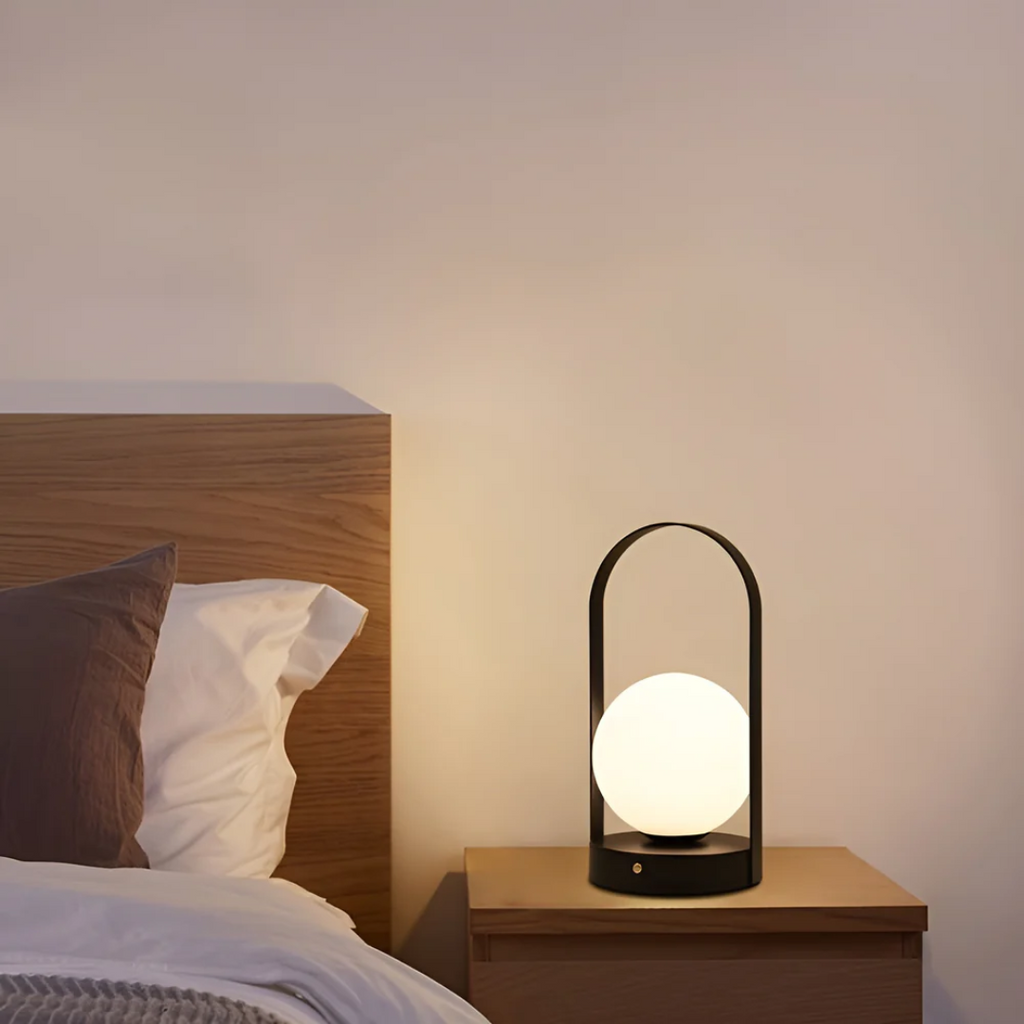 Cordless Rechargeable Warm White LED Light Table Lamp with Handle