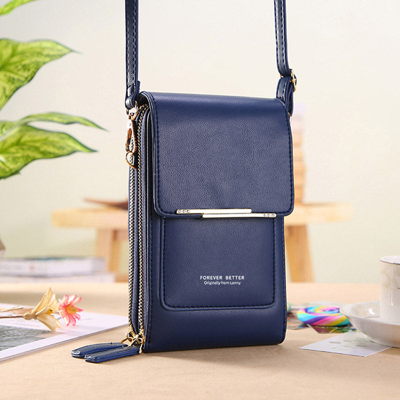 Small Crossbody Phone Bag for Women Anti-Theft RFID Blocking Wallet Purse with Touchscreen Window Card Slots and Adjustable Shoulder Strap