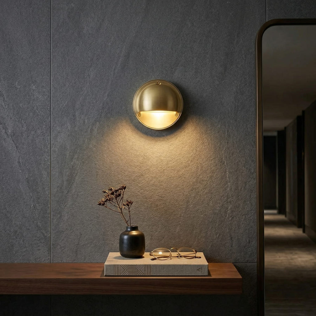 Modern Copper Wall Light With Tri-Color Glow — Harbor Light Co.