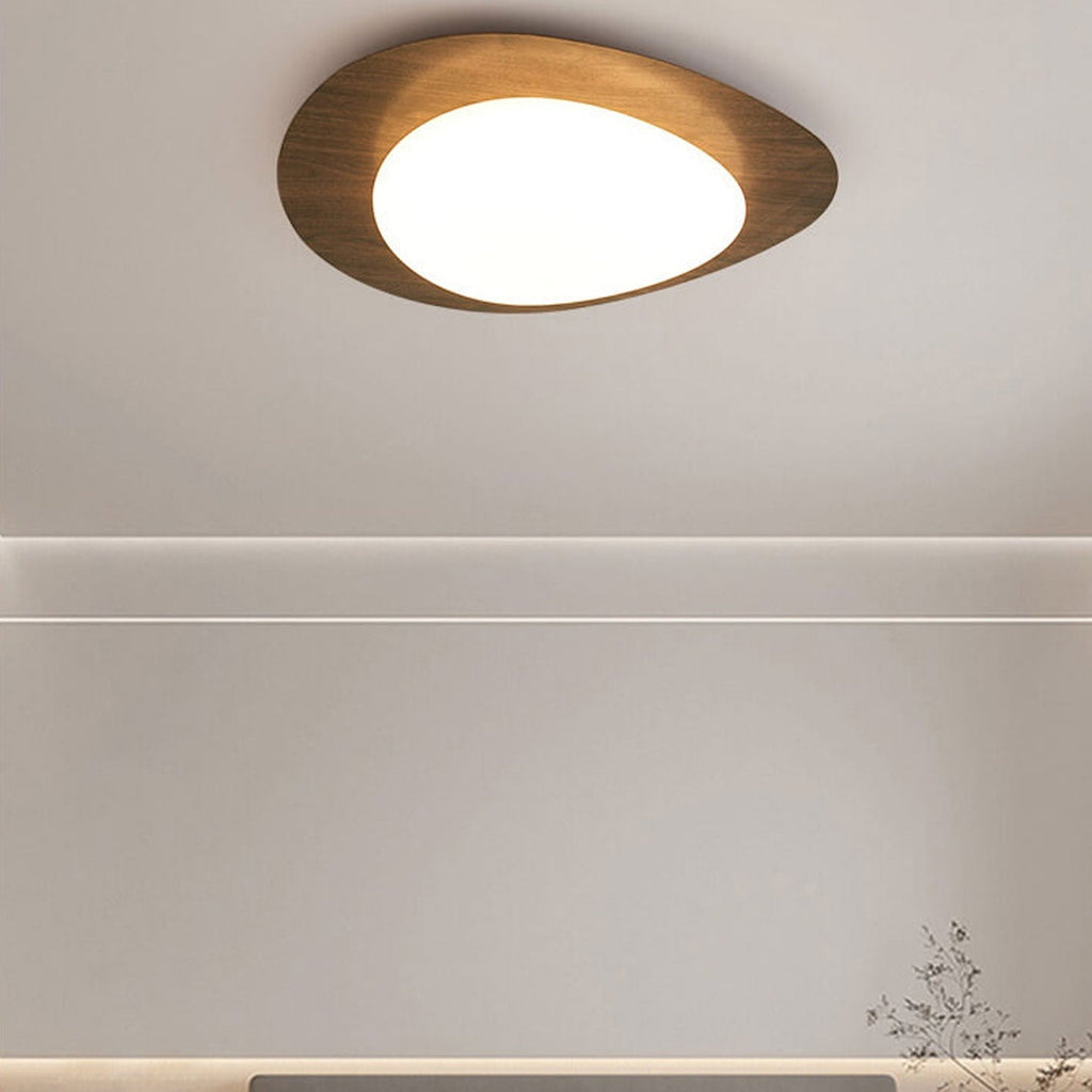 Modern Wood Flush Mount Ceiling Light With Stepless Remote Dimming — Harbor Light Co.