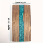 Acacia Wood Cutting Board with Blue Resin River Rectangular Charcuterie and Cheese Serving Board for Kitchen and Entertaining