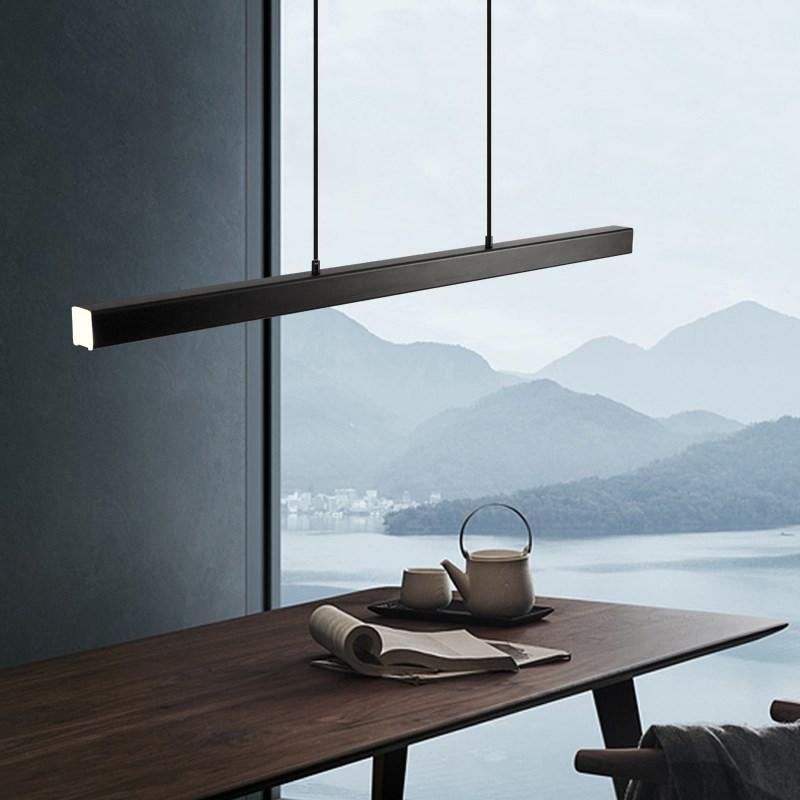 Modern Linear Pendant Light Bar with Integrated LED Light