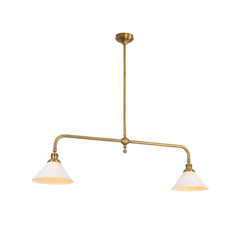 Modern Brass Pendant Light With Ceramic Shades for Dining Room — Harbor Light Co.