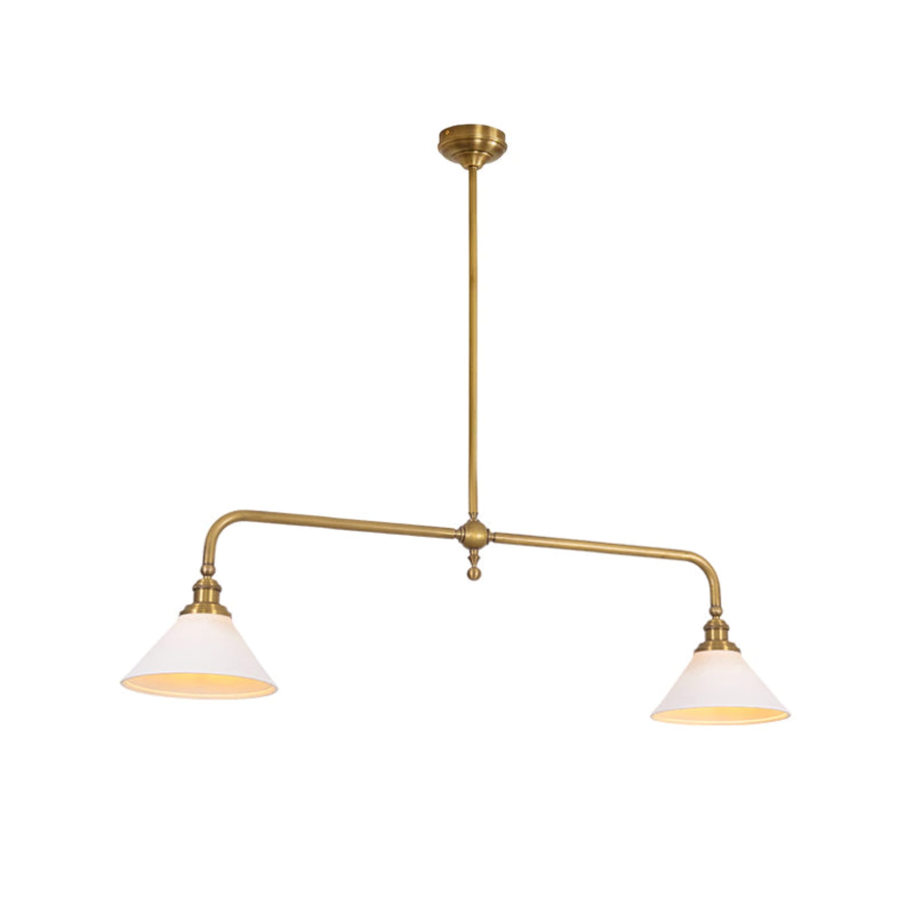 Modern Brass Pendant Light With Ceramic Shades for Dining Room — Harbor Light Co.