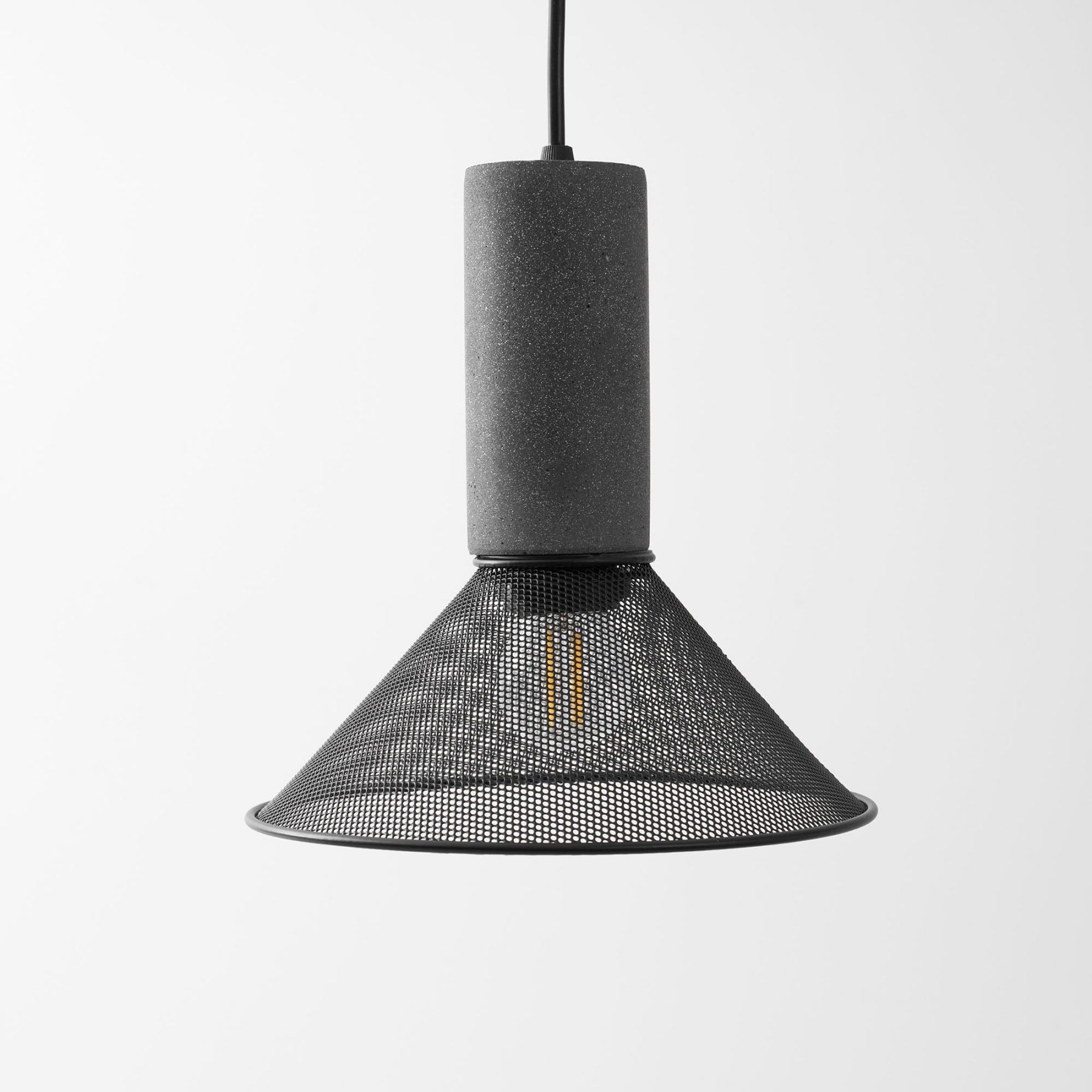 Industrial Wrought Iron Concrete Pendant Light With Warm LED Glow — Harbor Light Co.