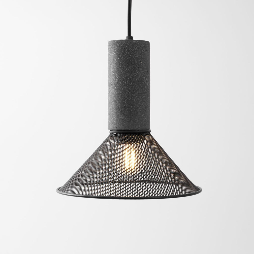 Industrial Wrought Iron Concrete Pendant Light With Warm LED Glow — Harbor Light Co.