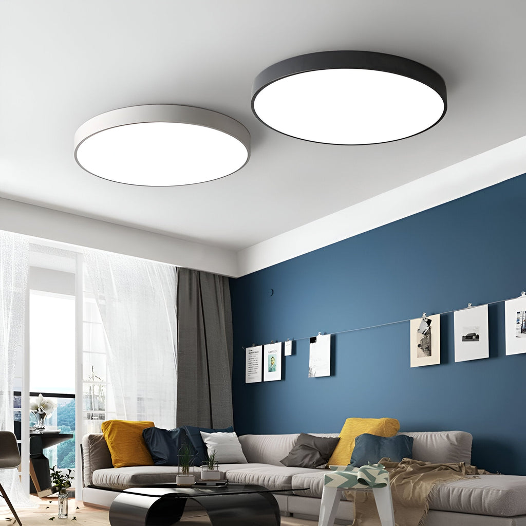Modern Round Flush Mount Ceiling Light with Slim Frame