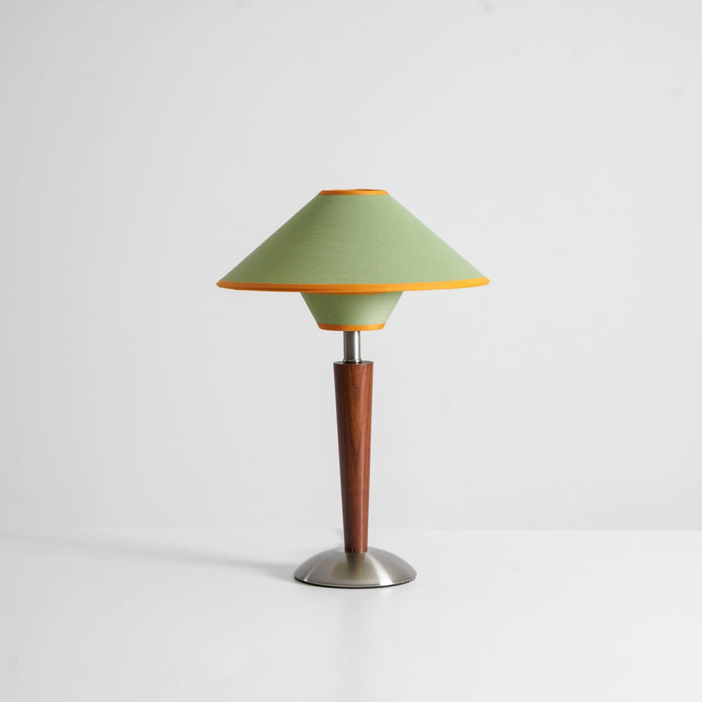 Retro Wood Table Lamp With Fabric Shade for Living Room — Harbor Light Co.
