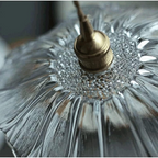 Retro Glass Flower Pendant Light with Brass Finish