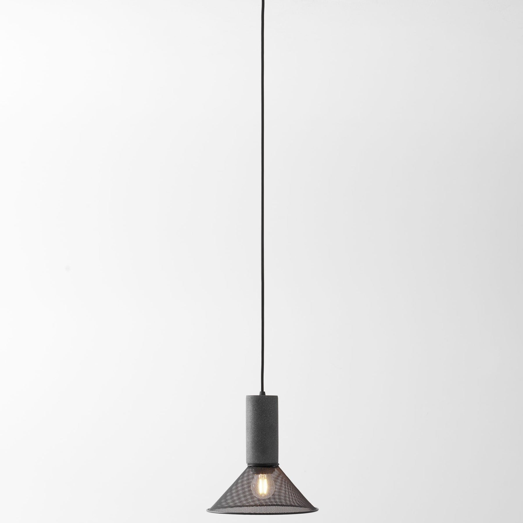 Industrial Wrought Iron Concrete Pendant Light With Warm LED Glow — Harbor Light Co.