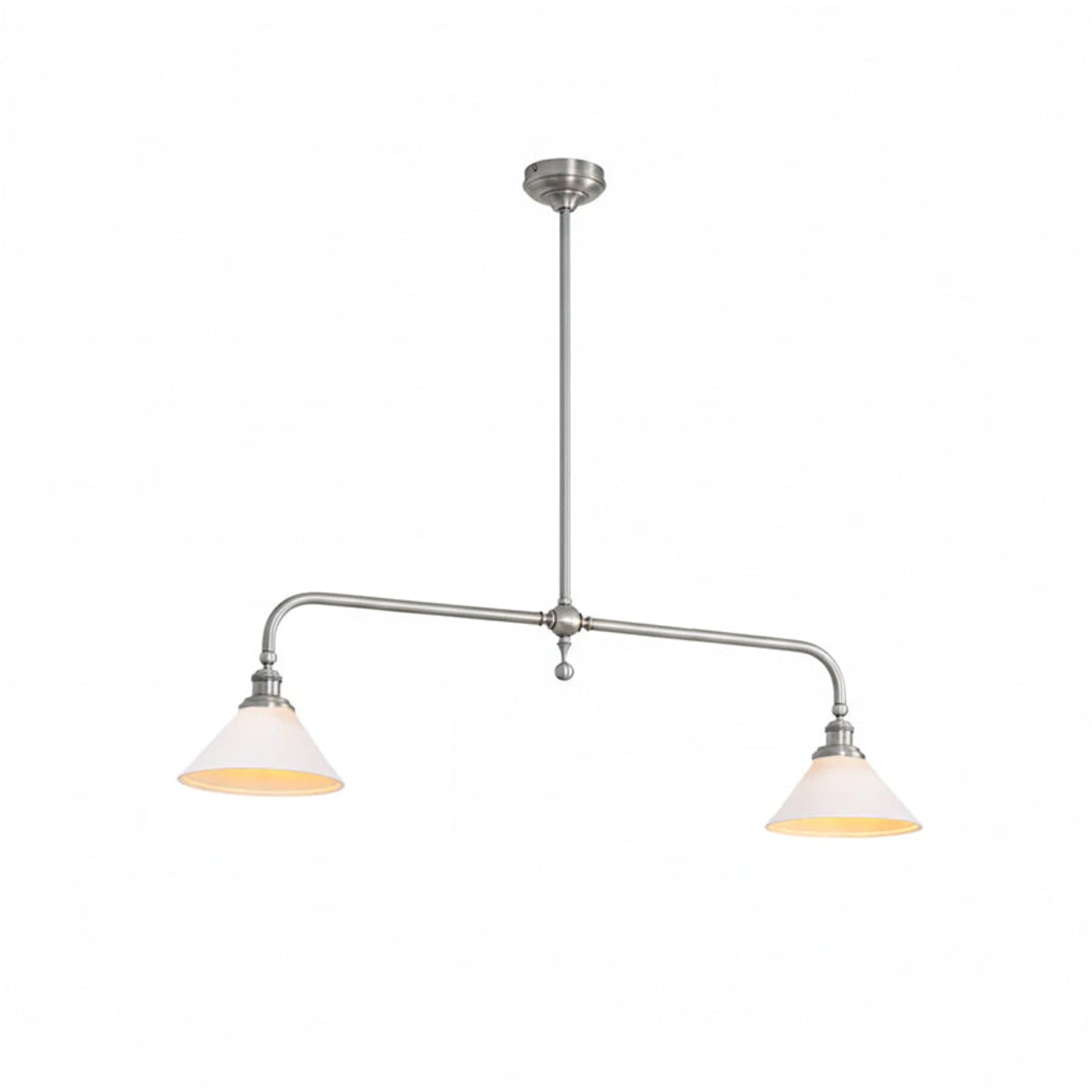 Modern Brass Pendant Light With Ceramic Shades for Dining Room — Harbor Light Co.
